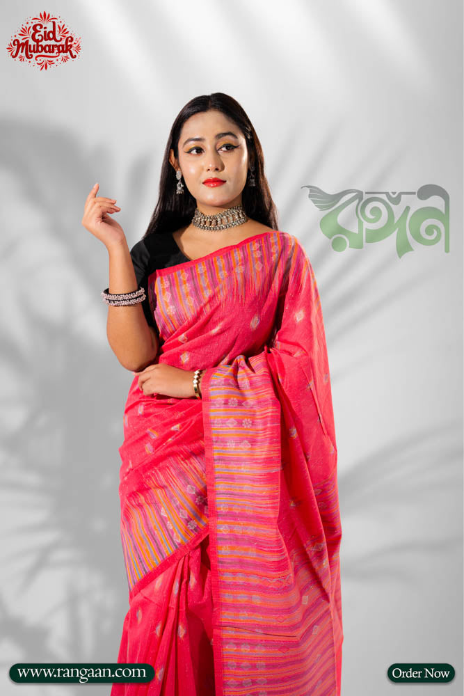 Pink Colour Premium Tasar Silk Saree