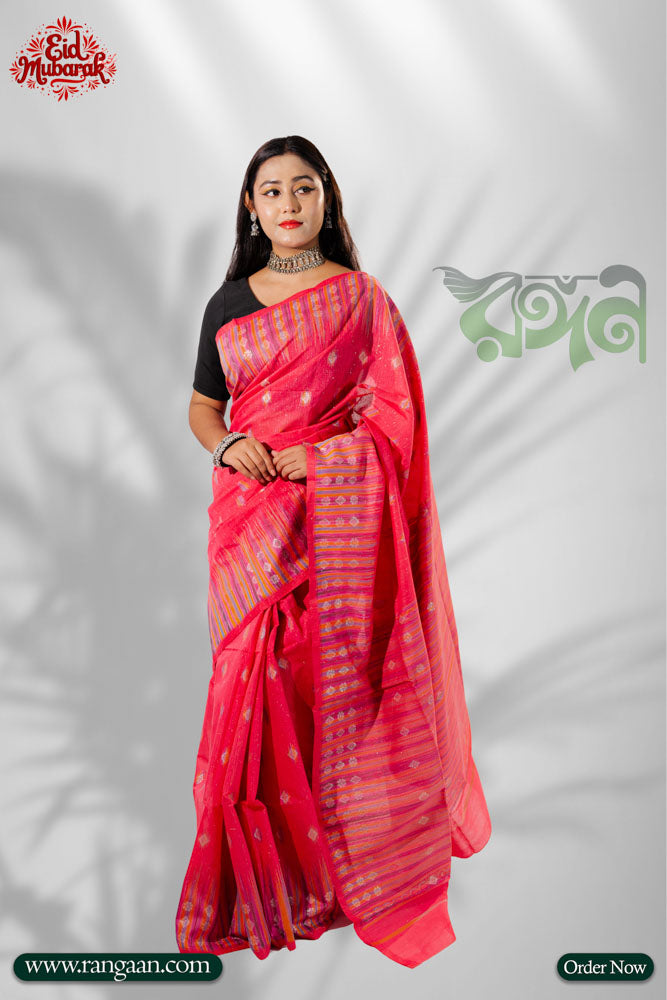 Pink Colour Premium Tasar Silk Saree