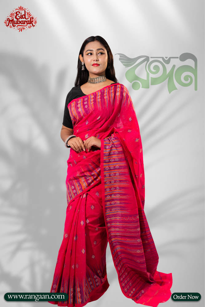 Rani-Golapi Colour Premium Tasar Silk Saree