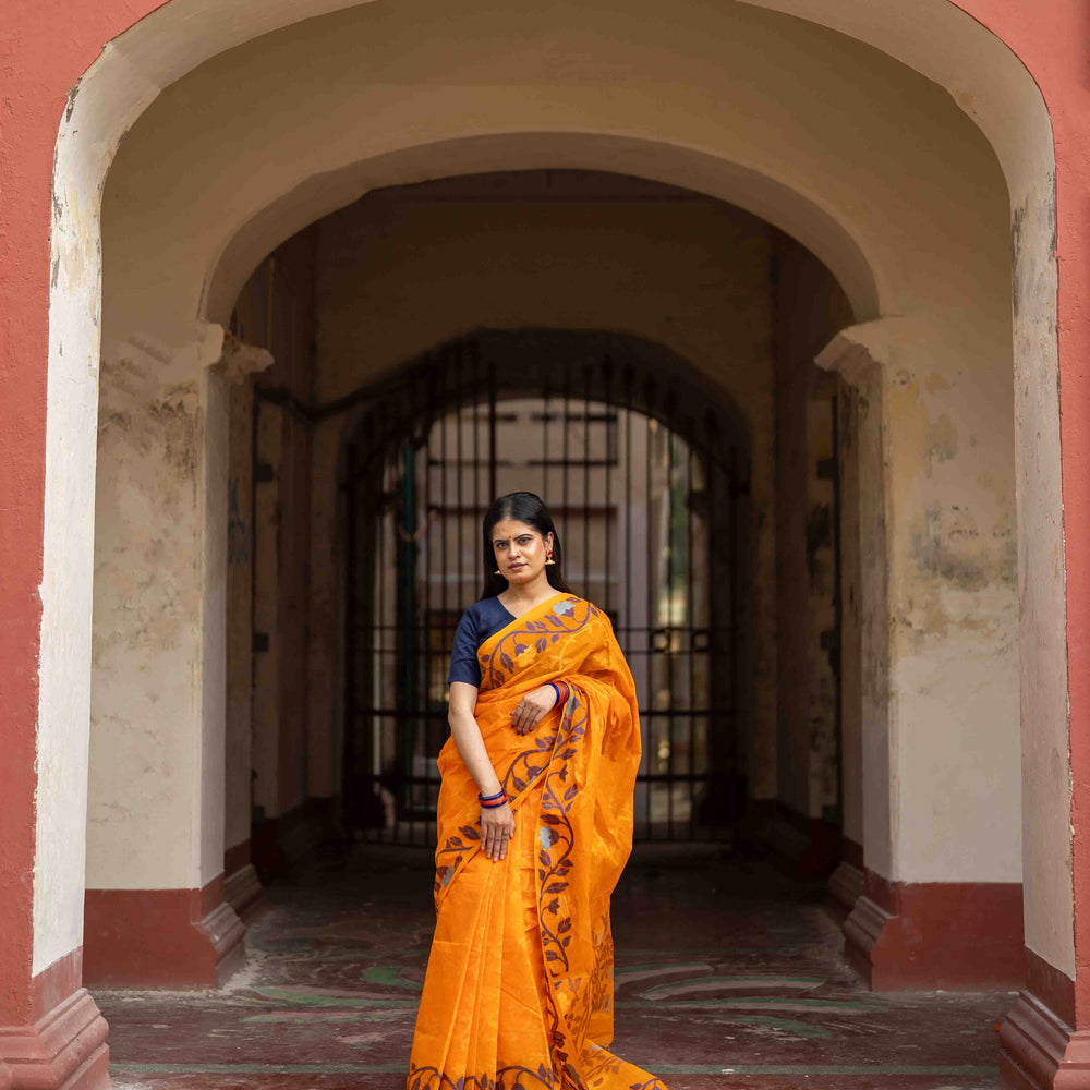 Orange Inspired Tantuj Saree