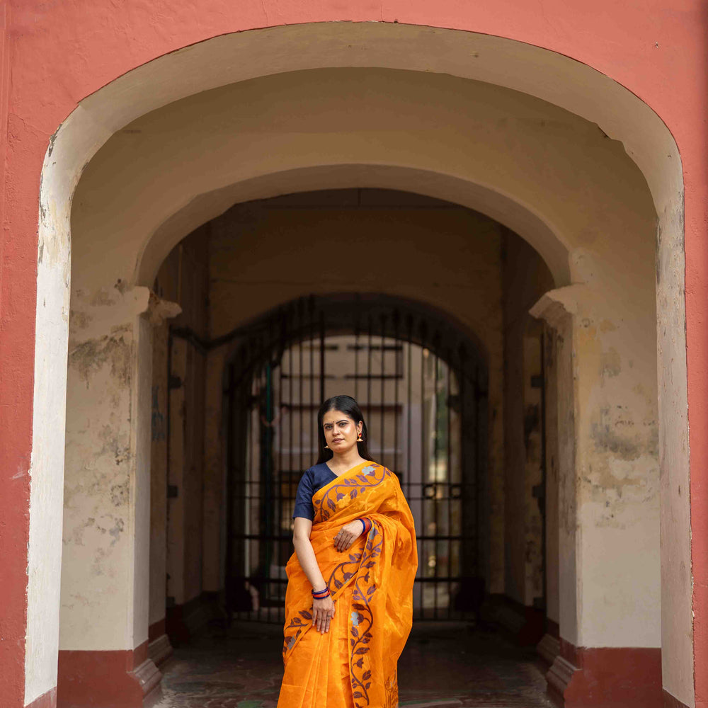 Orange Inspired Tantuj Saree