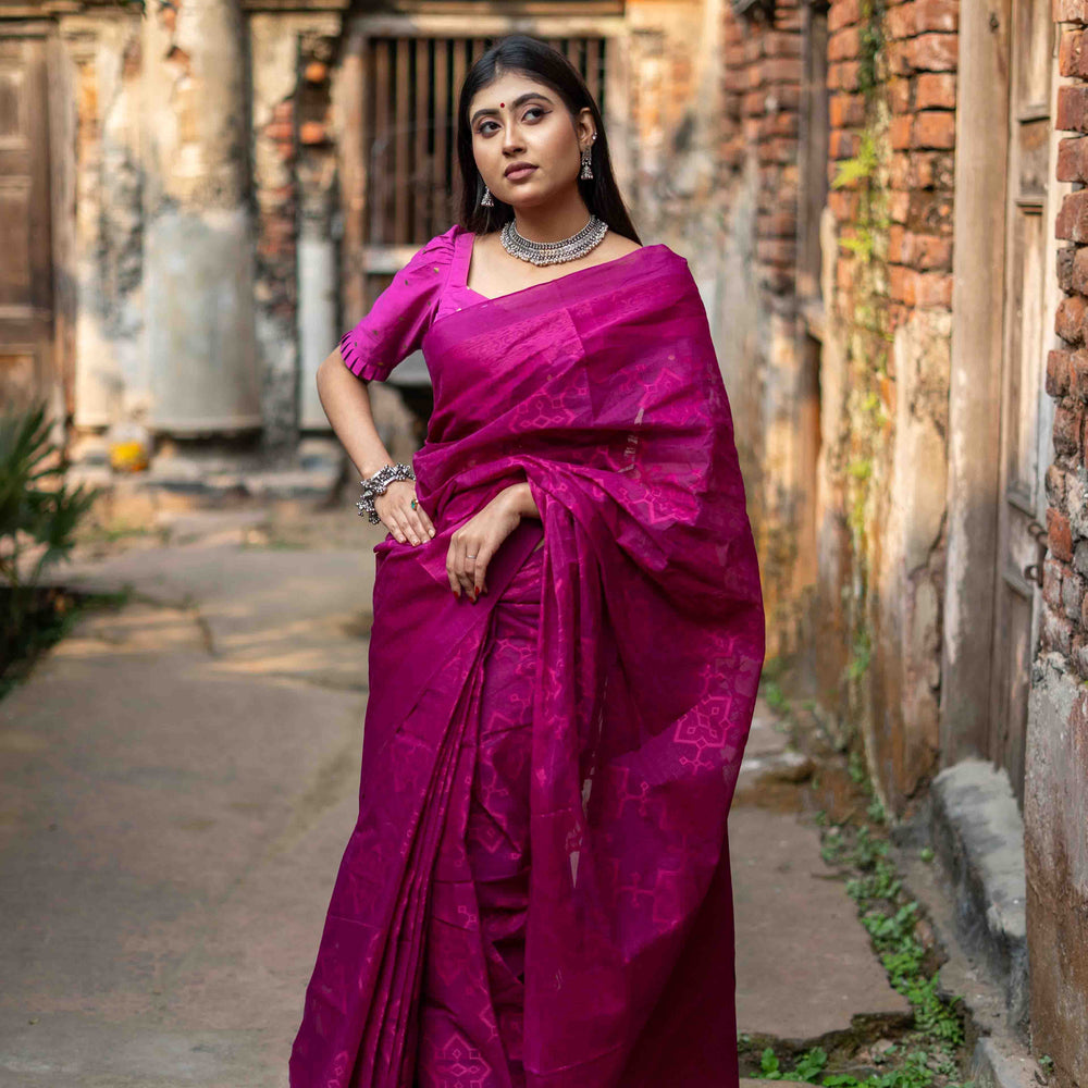Violet Inspired Tantuj Saree