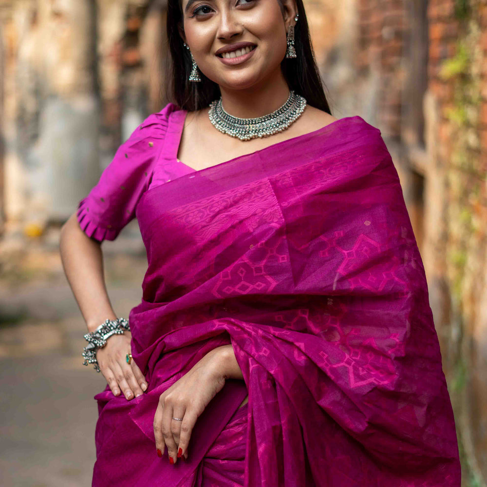 Violet Inspired Tantuj Saree
