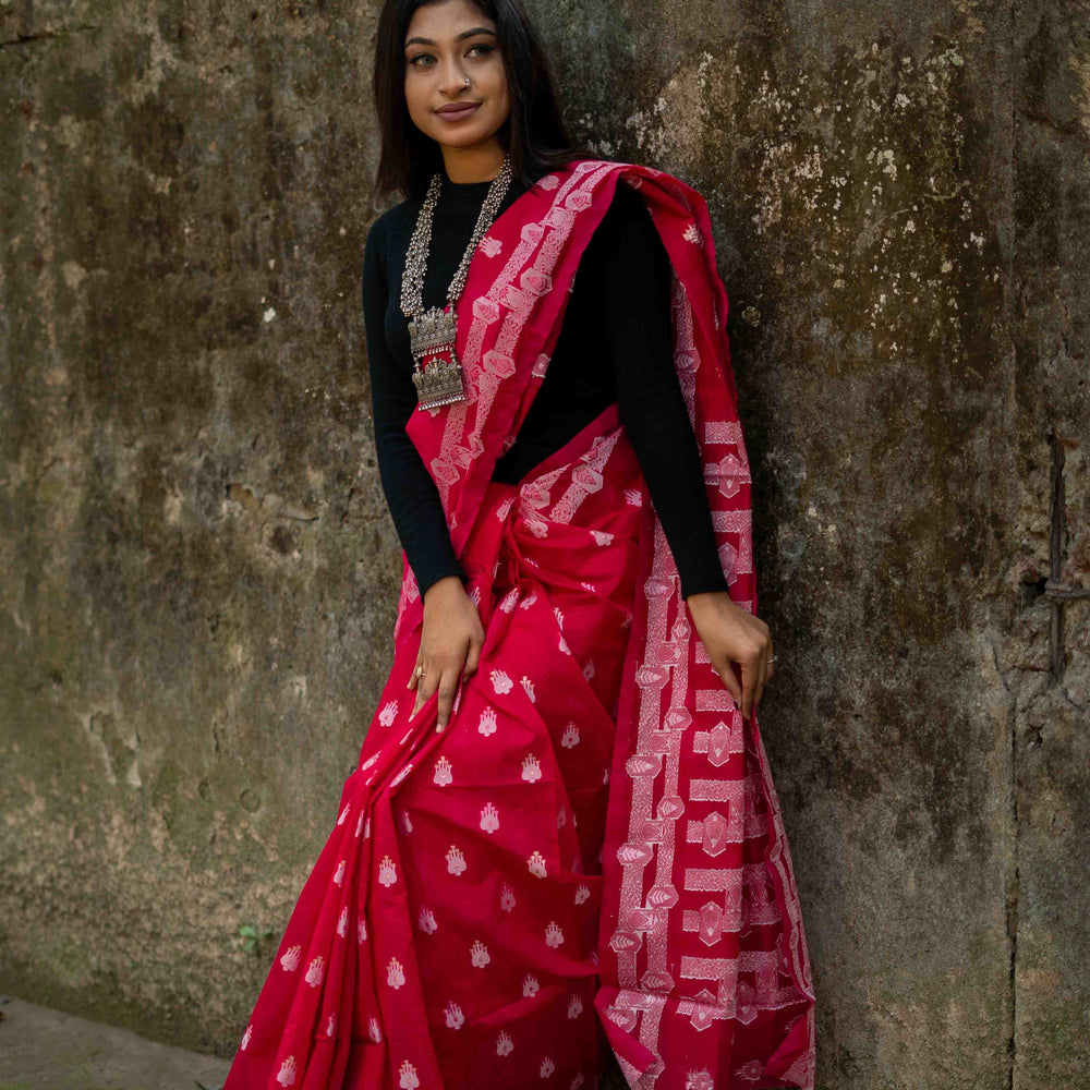 Rani Rose Tangail Silk Saree