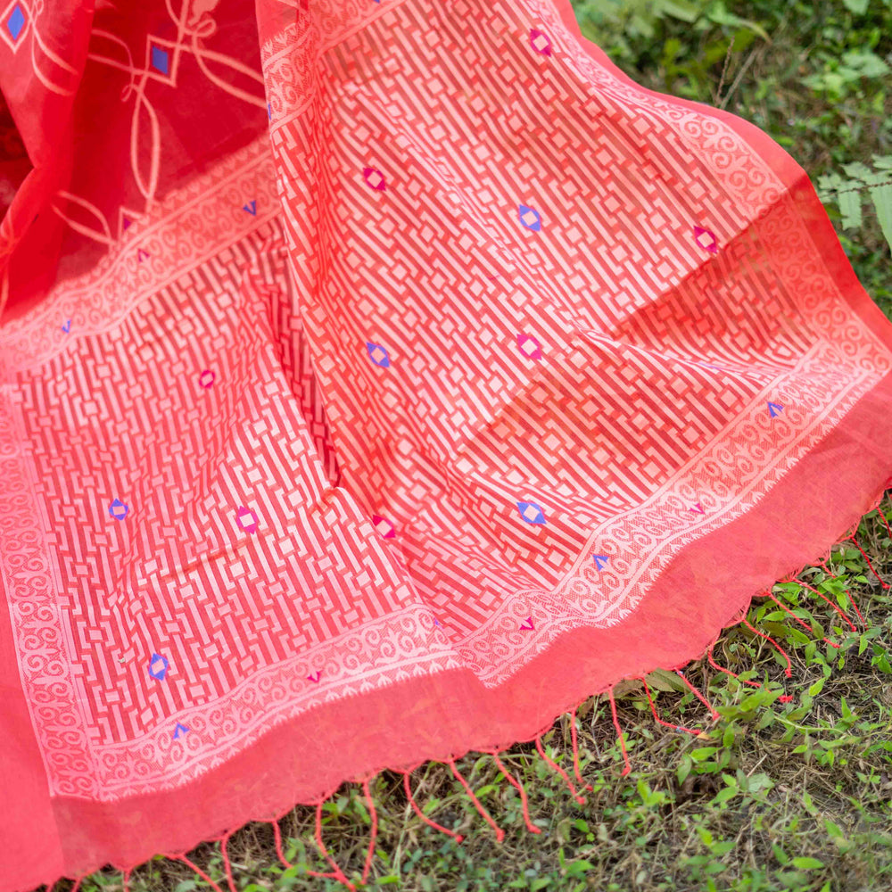 Watermelon Inspired Tantuj Saree