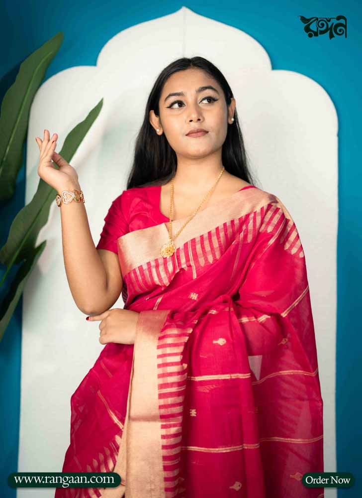 Rani Golapi Mercerized Cotton Saree