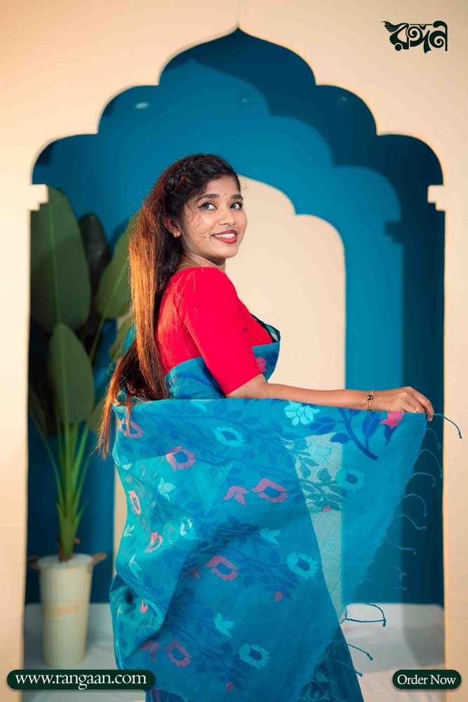 Pest Colour Inspired Tantuj Saree