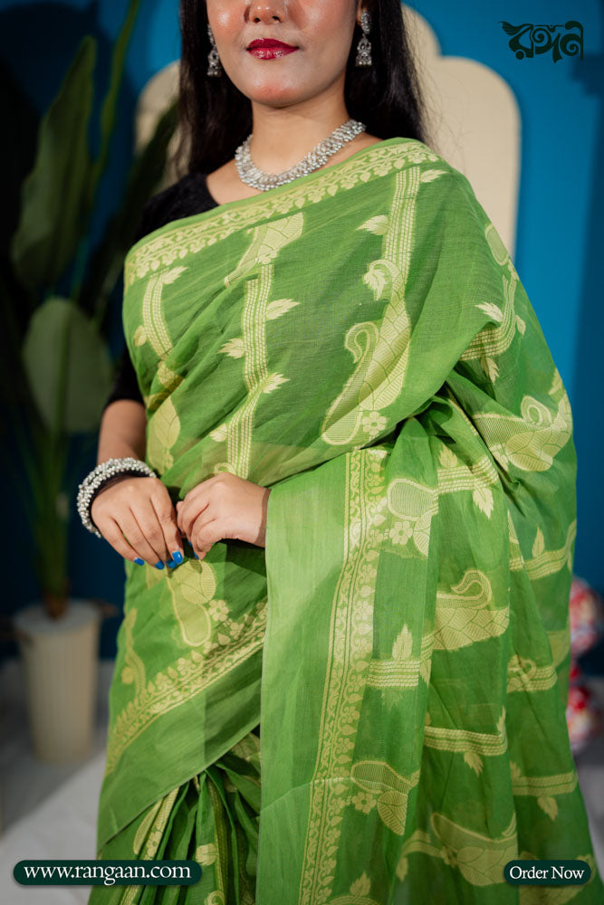 Green Inspired Tantuj Saree