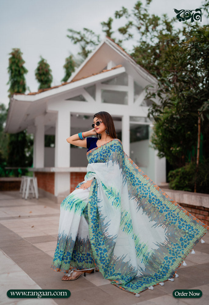 Multi-Colour Soft Silk Digital Print Saree