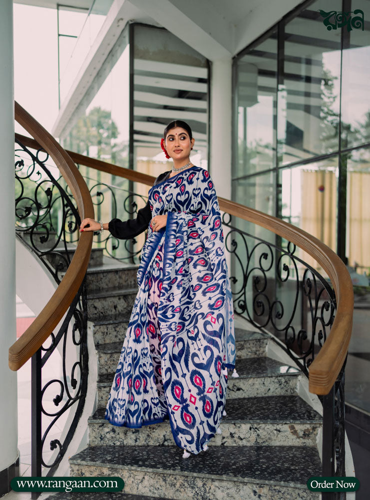 Multi-Colour Soft Silk Digital Print Saree
