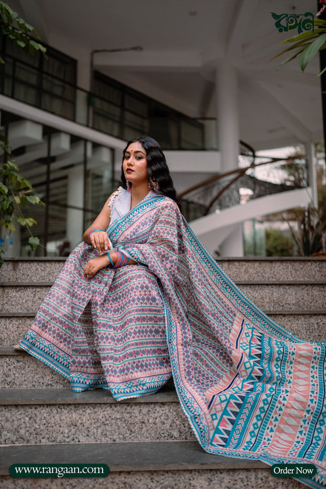 Multi-Colour Soft Silk Digital Print Saree