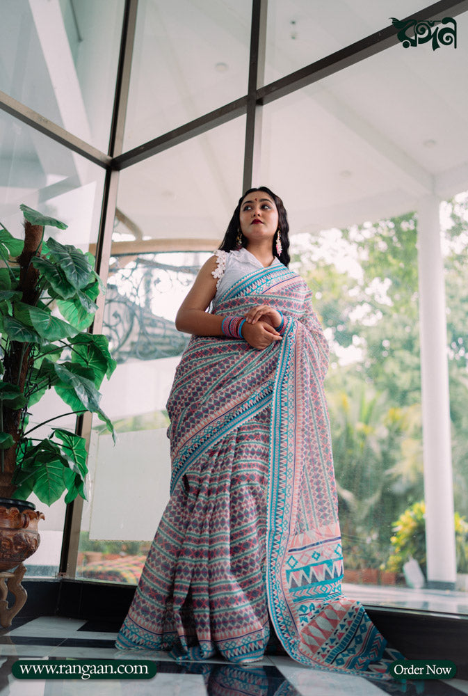Multi-Colour Soft Silk Digital Print Saree