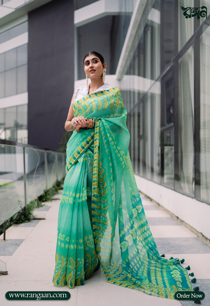 Multi-Colour Soft Silk Digital Print Saree
