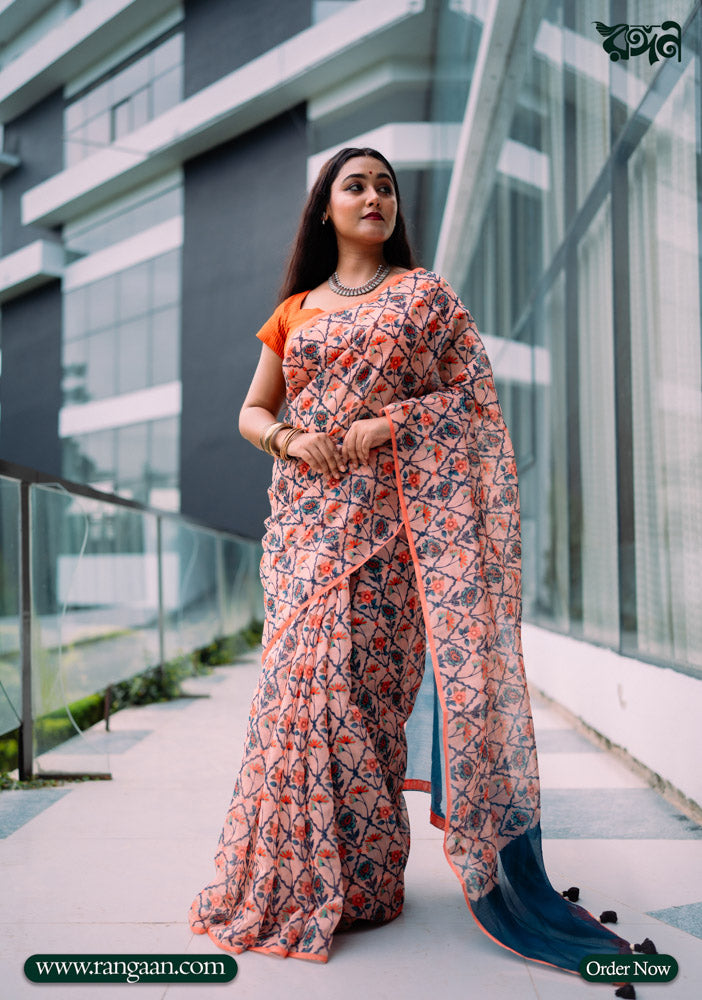 Multi-Colour Soft Silk Digital Print Saree