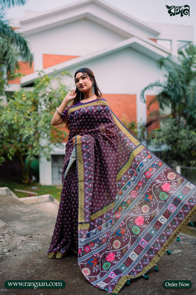 Multi-Colour Soft Silk Digital Print Saree