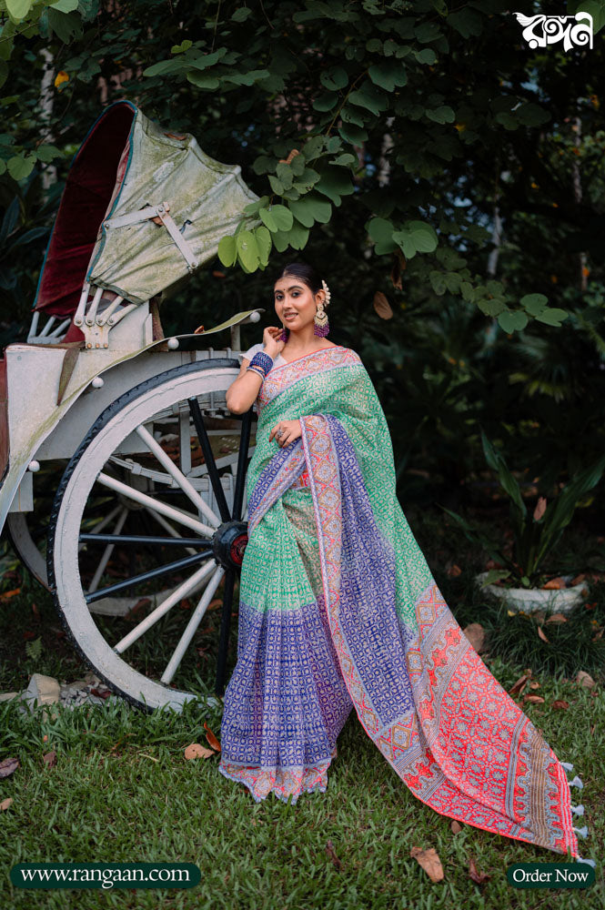 Multi-Colour Soft Silk Digital Print Saree