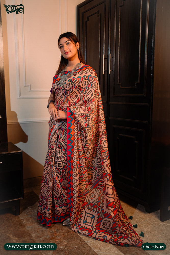 Multi-Colour Soft Silk Digital Print Saree
