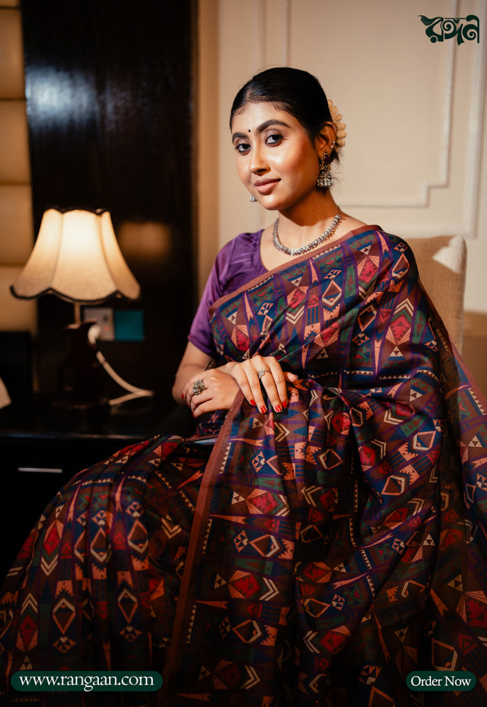 Multi-Colour Soft Silk Digital Print Saree